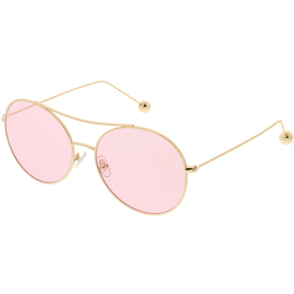 Premium Oversize Color Oval Plat Lens Aviator Sunglasses C498
