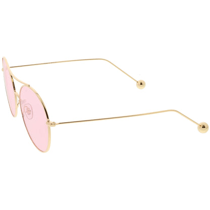 Premium Oversize Color Oval Plat Lens Aviator Sunglasses C498