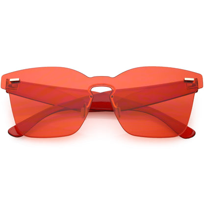 Oversize Retro Modern Mono Futuristic Color Tone Lens Horn Rimmed Sunglasses C505