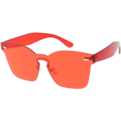 Oversize Retro Modern Mono Futuristic Color Tone Lens Horn Rimmed Sunglasses C505