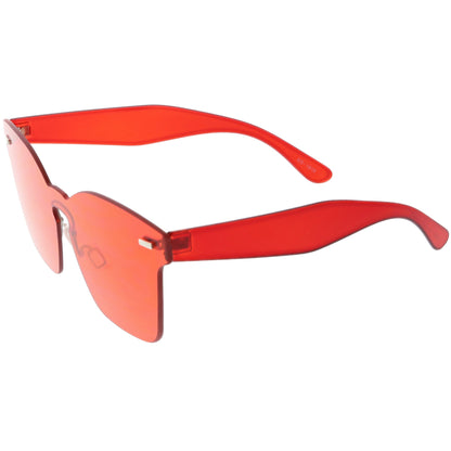 Oversize Retro Modern Mono Futuristic Color Tone Lens Horn Rimmed Sunglasses C505