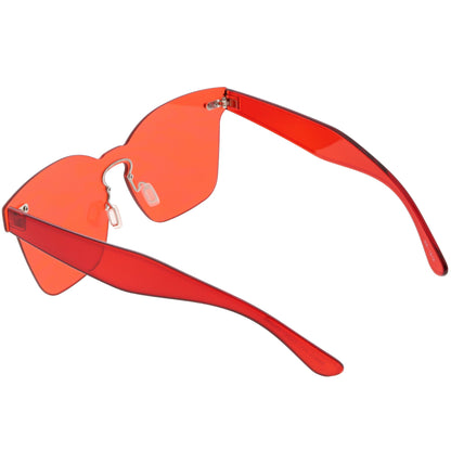 Oversize Retro Modern Mono Futuristic Color Tone Lens Horn Rimmed Sunglasses C505