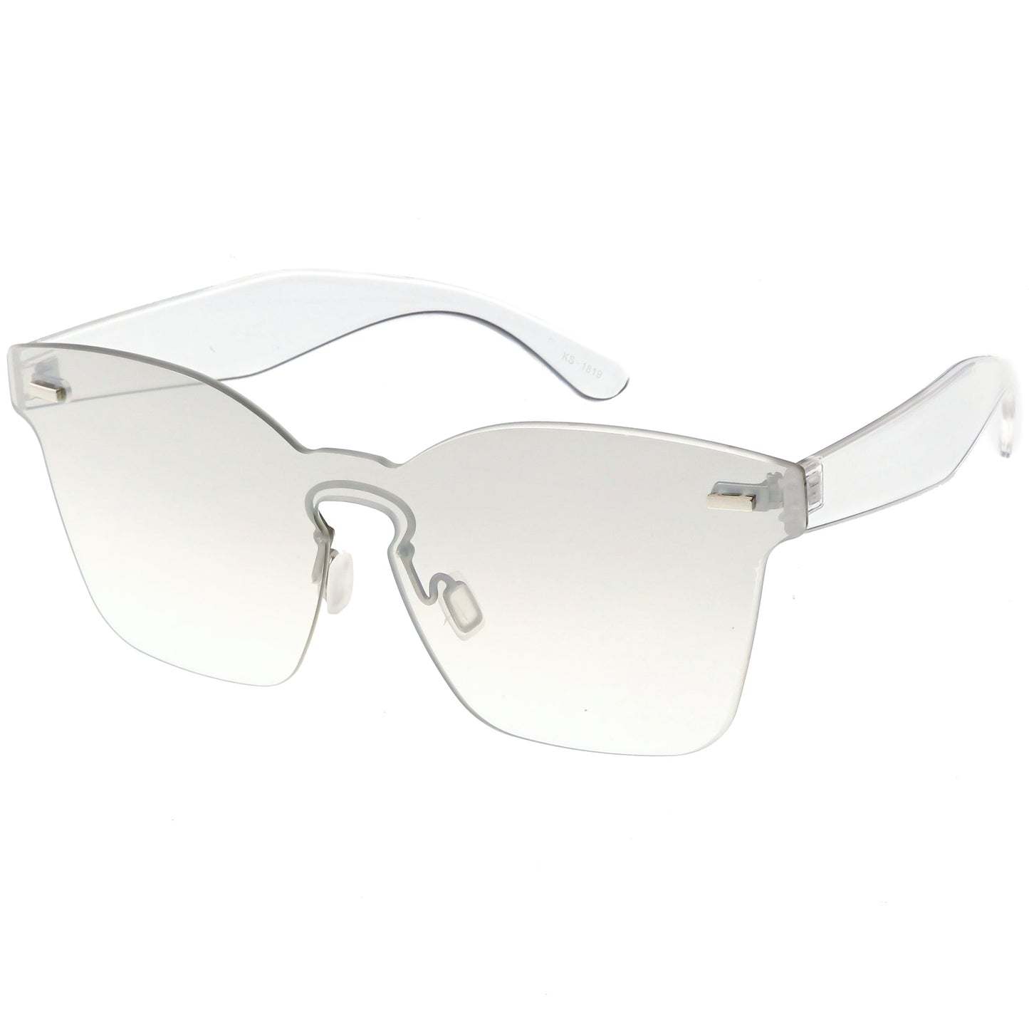 Oversize Retro Modern Mono Futuristic Color Tone Lens Horn Rimmed Sunglasses C505