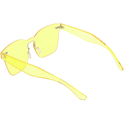 Oversize Retro Modern Mono Futuristic Color Tone Lens Horn Rimmed Sunglasses C505