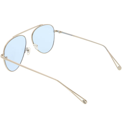 Premium Oversize Color Tone Flat Lens Metal Aviator Sunglasses C508