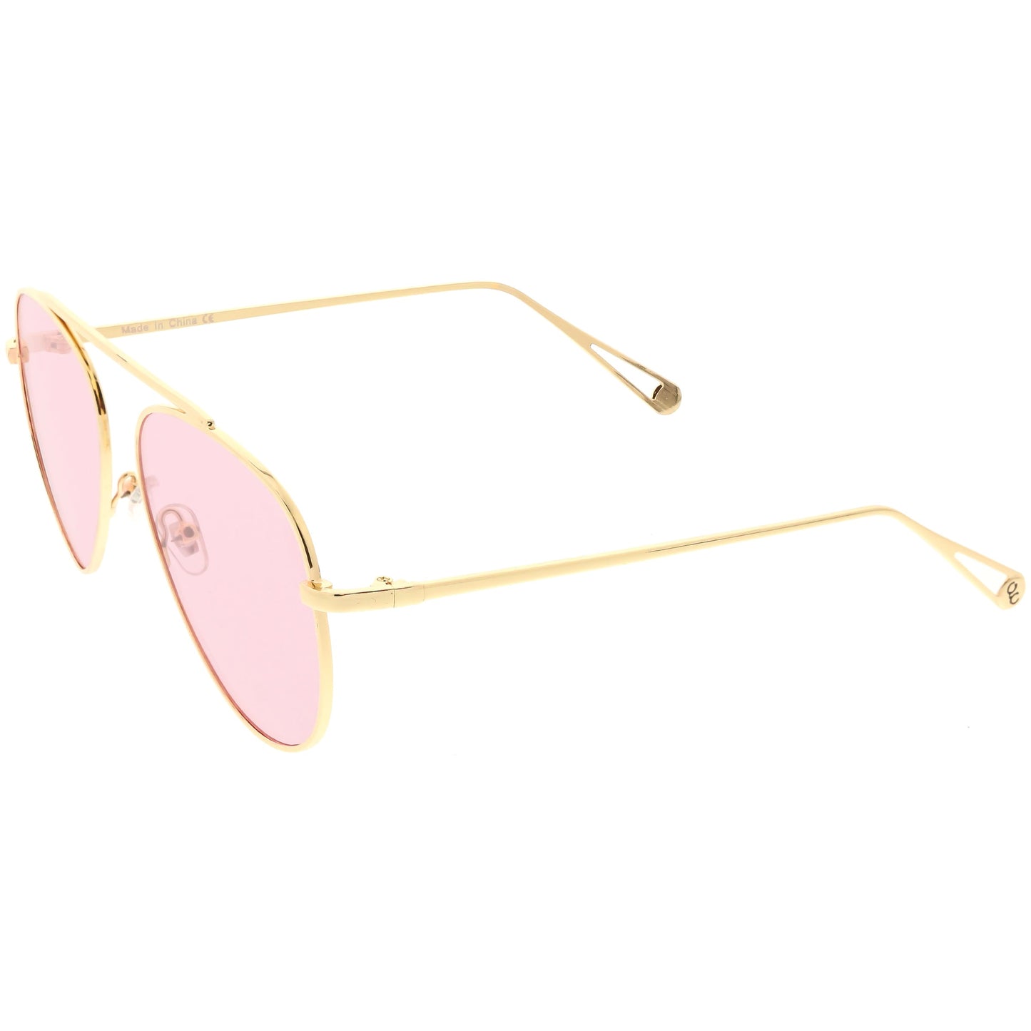 Premium Oversize Color Tone Flat Lens Metal Aviator Sunglasses C508