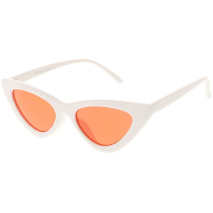 Women's Retro Side Angle Cat Eye Color Lens Sunglasses C510