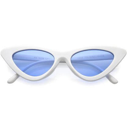 Women's Retro Side Angle Cat Eye Color Lens Sunglasses C510