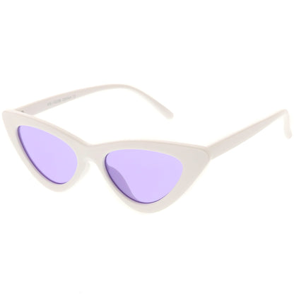Women's Retro Side Angle Cat Eye Color Lens Sunglasses C510