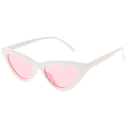 Women's Retro Side Angle Cat Eye Color Lens Sunglasses C510