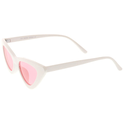 Women's Retro Side Angle Cat Eye Color Lens Sunglasses C510