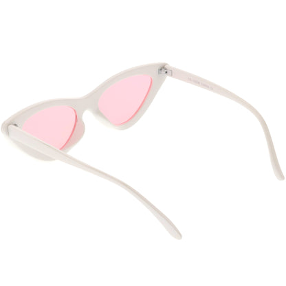 Women's Retro Side Angle Cat Eye Color Lens Sunglasses C510