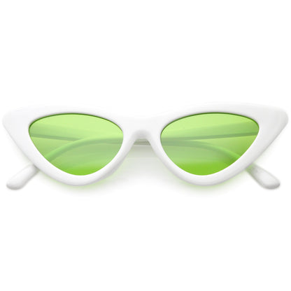 Women's Retro Side Angle Cat Eye Color Lens Sunglasses C510
