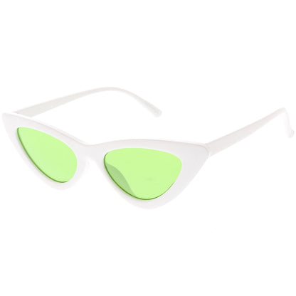 Women's Retro Side Angle Cat Eye Color Lens Sunglasses C510