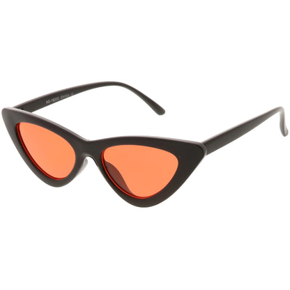 Women's Retro Flat Angle Colored Lens Black Frame Sunglasses C511