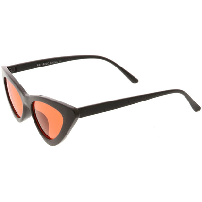Women's Retro Flat Angle Colored Lens Black Frame Sunglasses C511
