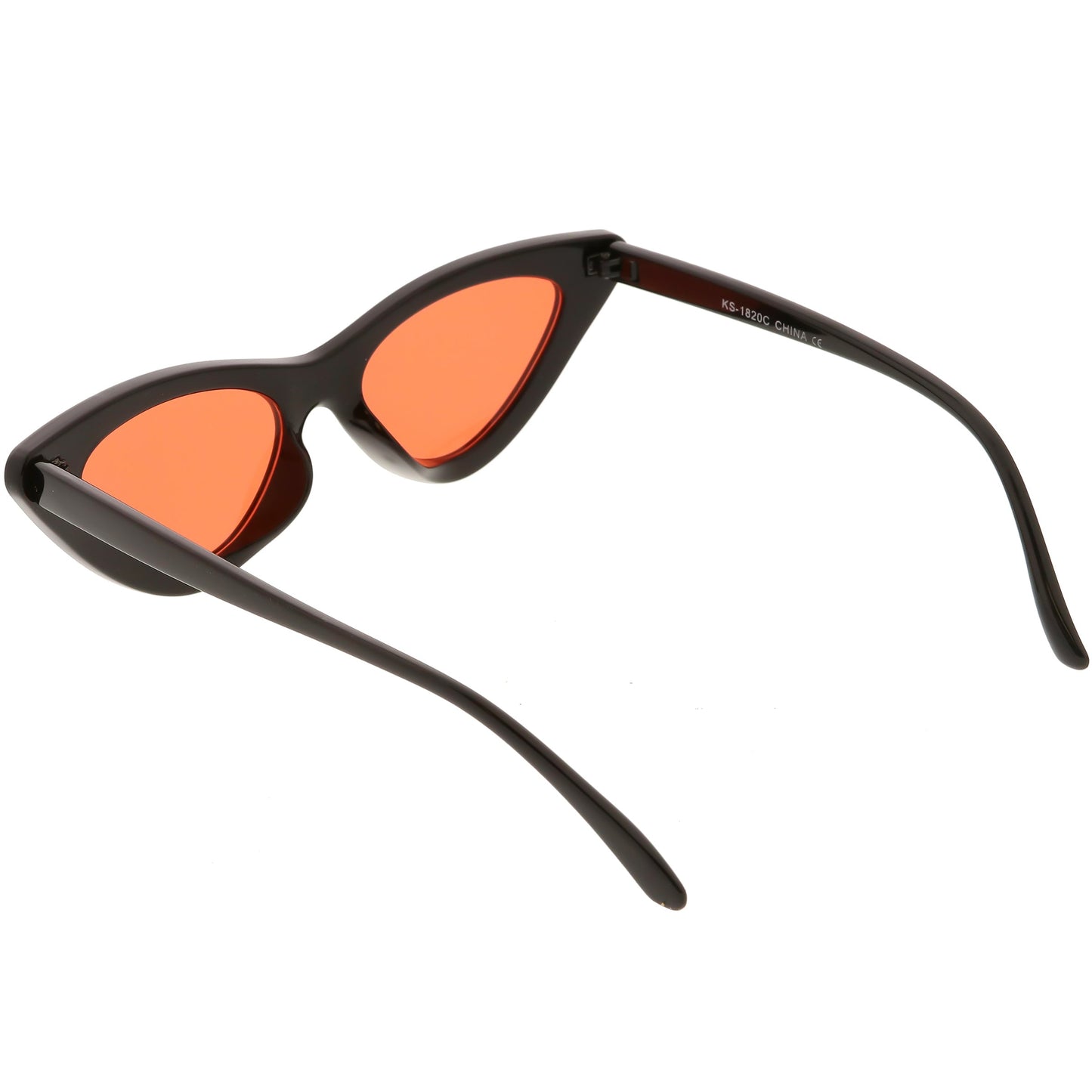 Women's Retro Flat Angle Colored Lens Black Frame Sunglasses C511