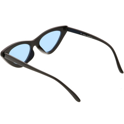 Women's Retro Flat Angle Colored Lens Black Frame Sunglasses C511