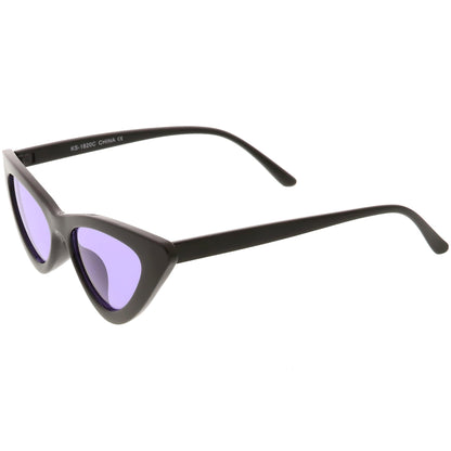 Women's Retro Flat Angle Colored Lens Black Frame Sunglasses C511