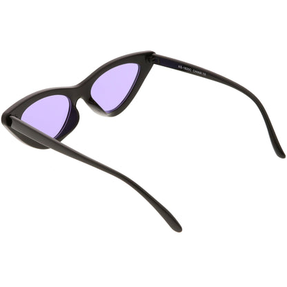 Women's Retro Flat Angle Colored Lens Black Frame Sunglasses C511
