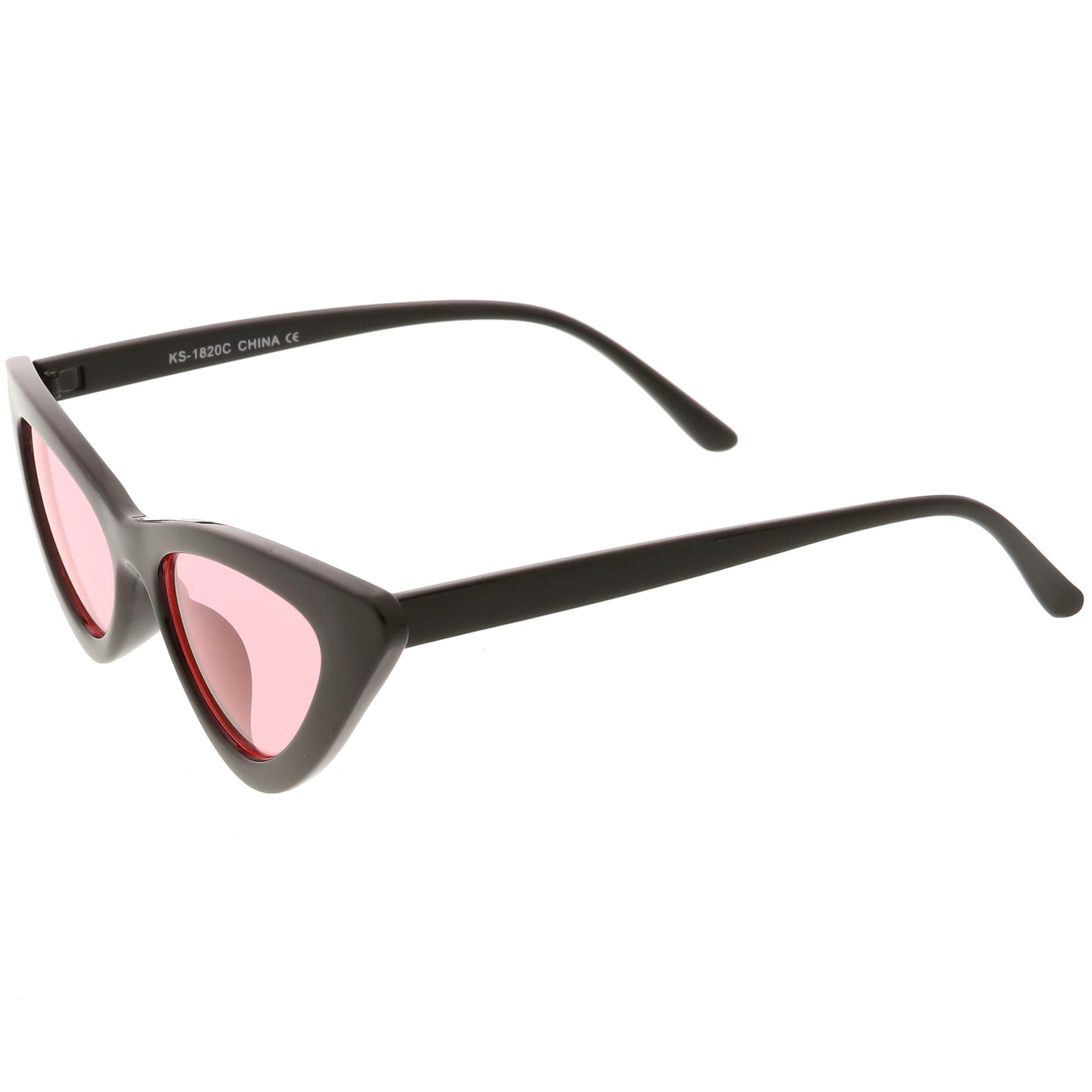 Women's Retro Flat Angle Colored Lens Black Frame Sunglasses C511