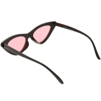 Women's Retro Flat Angle Colored Lens Black Frame Sunglasses C511