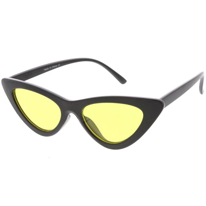 Women's Retro Flat Angle Colored Lens Black Frame Sunglasses C511