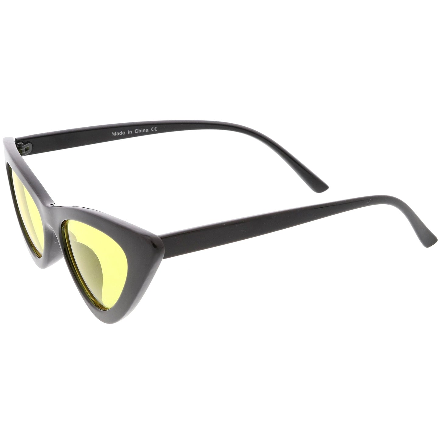 Women's Retro Flat Angle Colored Lens Black Frame Sunglasses C511