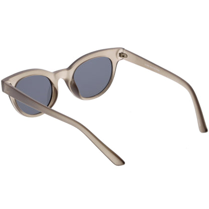 Women's Retro Horned Rim Cat Eye Narrow Flat Lens Sunglasses C514