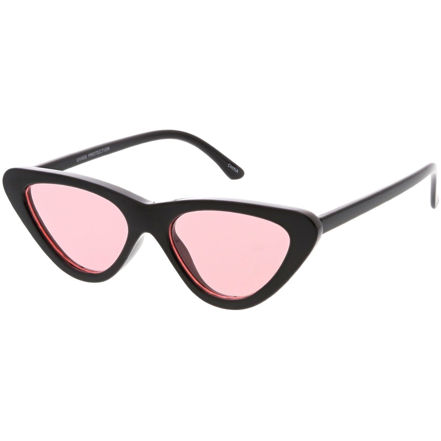Retro 1990's Narrow Color Tone Flat Lens Cat Eye Sunglasses C522