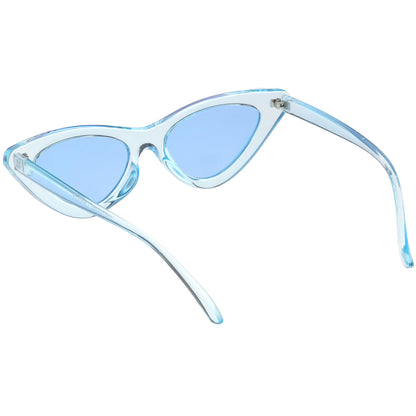 Women's Retro 1990's Narrow Flat Color Tone Lens Cat Eye Sunglasses C524