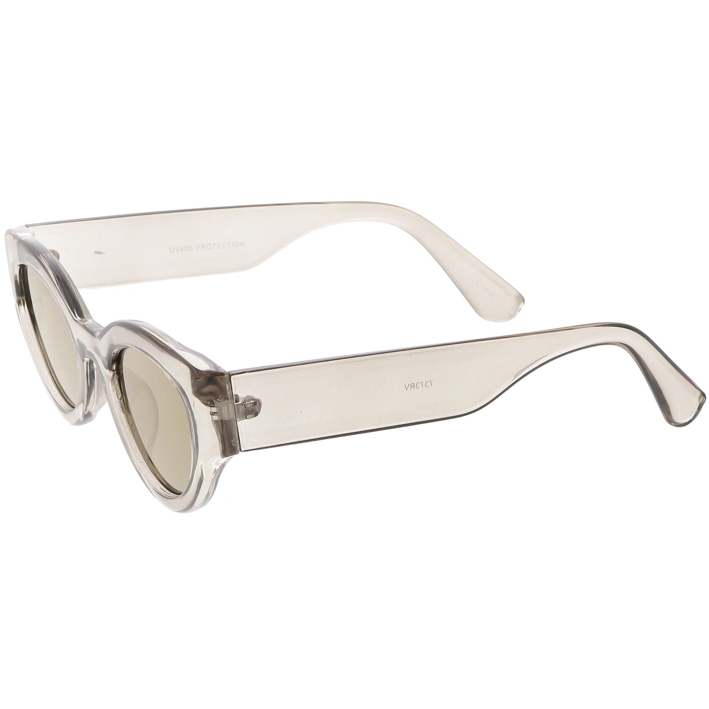 Bold Retro Fashion Oval Mirrored Flat Lens Sunglasses C544