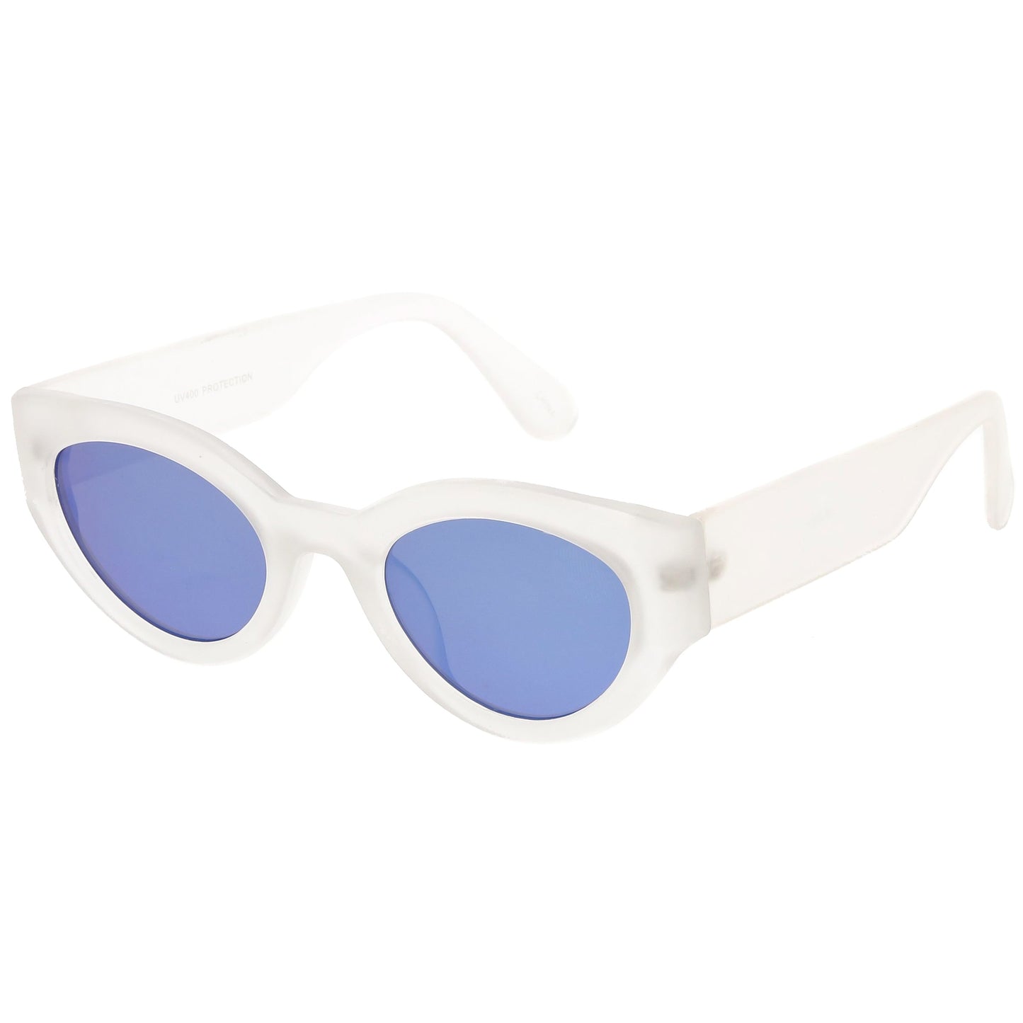 Bold Retro Fashion Oval Mirrored Flat Lens Sunglasses C544
