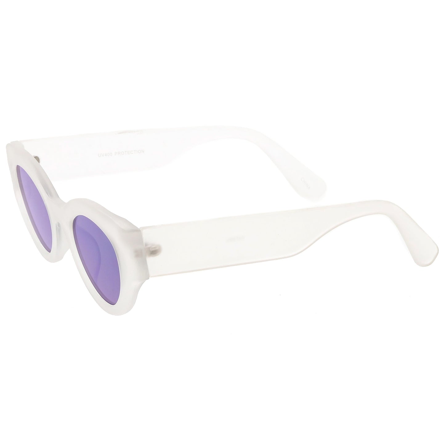 Bold Retro Fashion Oval Mirrored Flat Lens Sunglasses C544