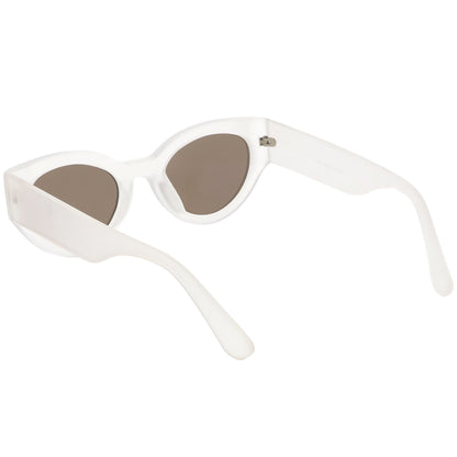 Bold Retro Fashion Oval Mirrored Flat Lens Sunglasses C544