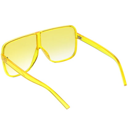 Oversize Festival Flat Top Translucent Color Tone Sunglasses C582