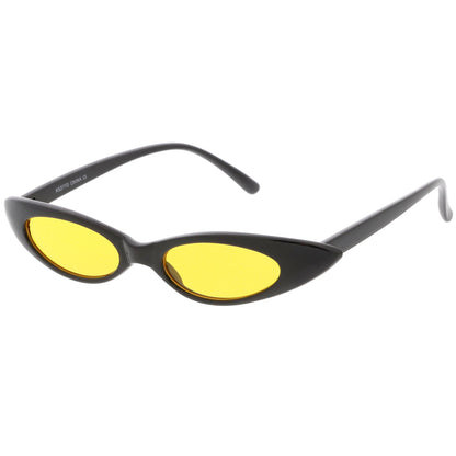 Women's Retro 90's Thin Color Tone Cat Eye Sunglasses C662