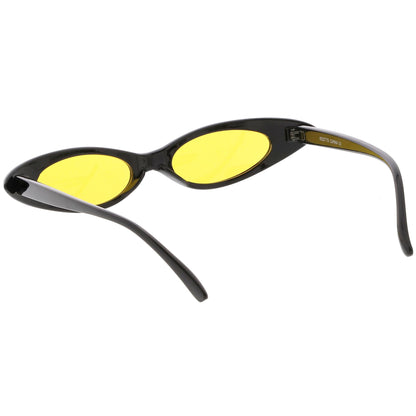 Women's Retro 90's Thin Color Tone Cat Eye Sunglasses C662