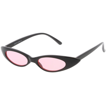Women's Retro 90's Thin Color Tone Cat Eye Sunglasses C662