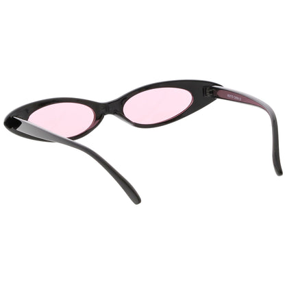 Women's Retro 90's Thin Color Tone Cat Eye Sunglasses C662