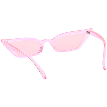 Retro Women's Translucent Thin Cat Eye Color Tone Sunglasses C663