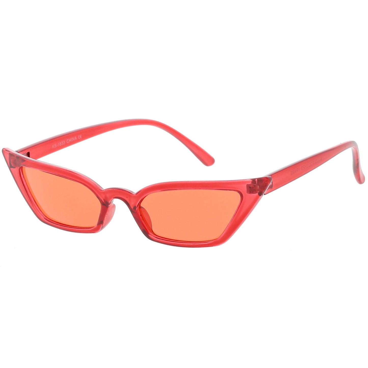 Retro Women's Translucent Thin Cat Eye Color Tone Sunglasses C663