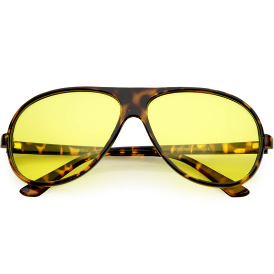 1980's Retro Oversize Blue Light Filtering Lens Aviator Sunglasses C699