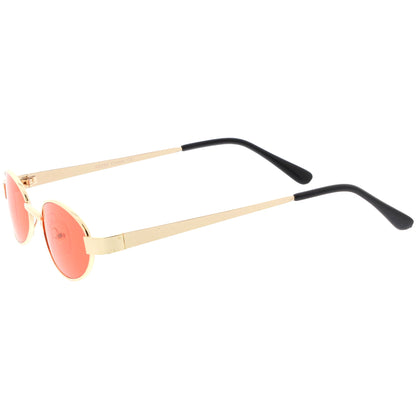Retro 1990's Small Color Tone Oval Metal Sunglasses C709