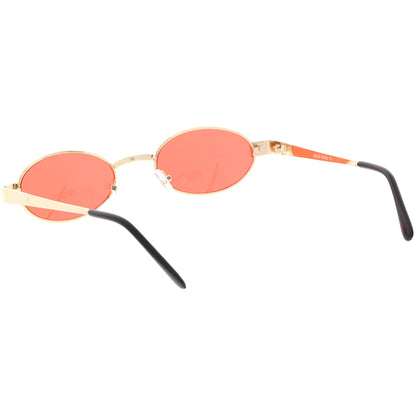 Retro 1990's Small Color Tone Oval Metal Sunglasses C709