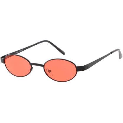 Retro 1990's Small Color Tone Oval Metal Sunglasses C709