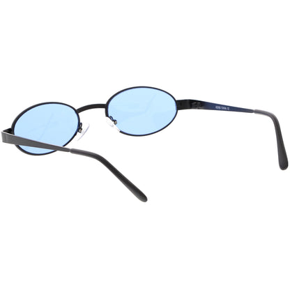 Retro 1990's Small Color Tone Oval Metal Sunglasses C709