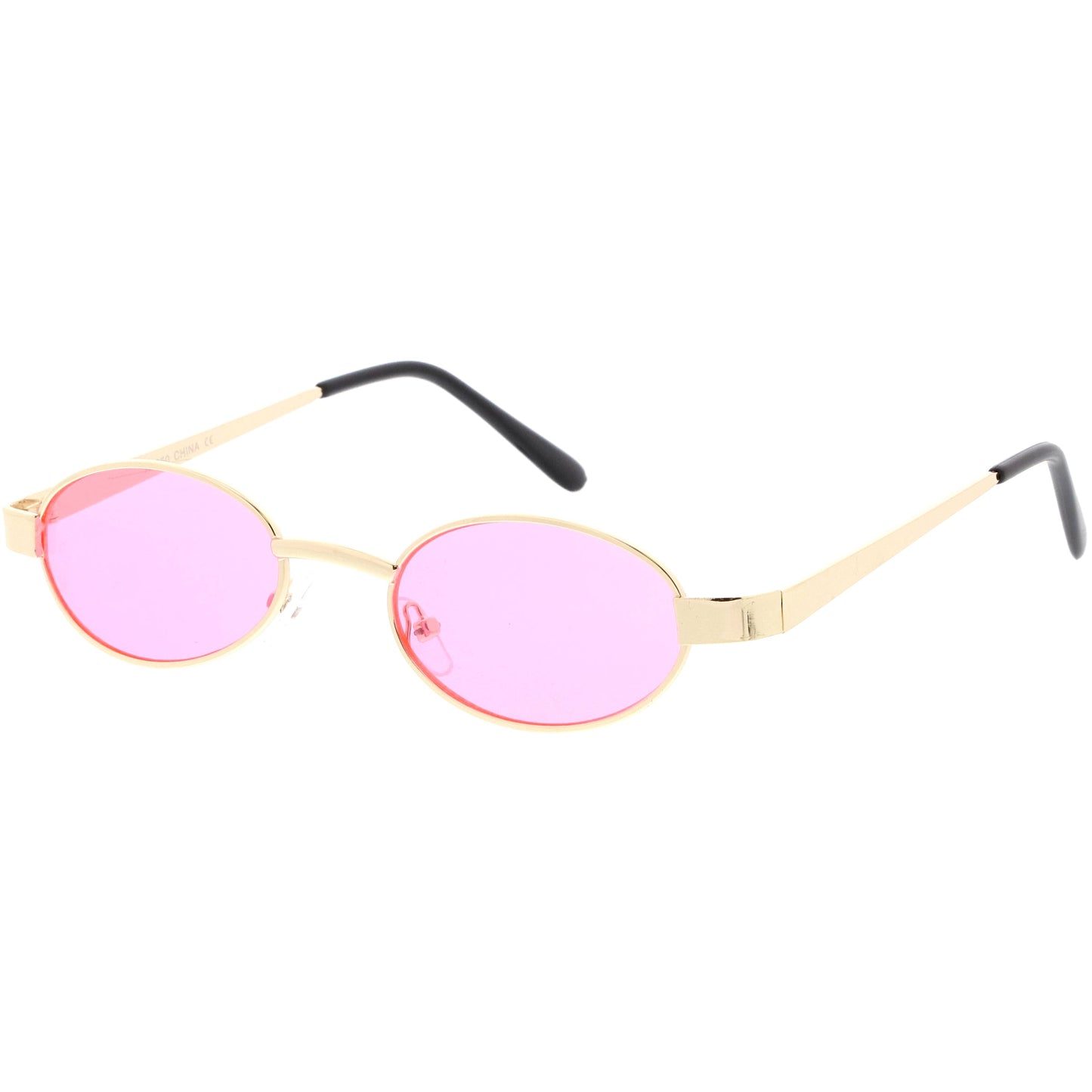Retro 1990's Small Color Tone Oval Metal Sunglasses C709