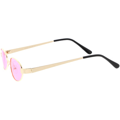 Retro 1990's Small Color Tone Oval Metal Sunglasses C709
