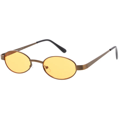 Retro 1990's Small Color Tone Oval Metal Sunglasses C709